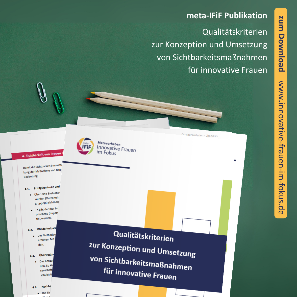 Handreichung: Qualitätskriterien zur Konzeption und Umsetzung von Sichtbarkeitsmaßnahmen für innovative Frauen 