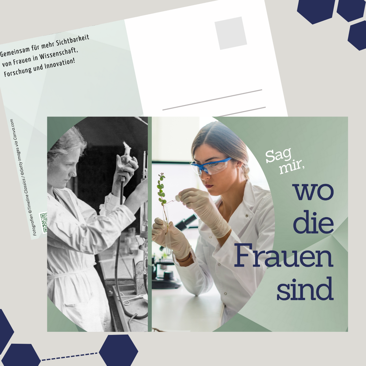 Postkarte "Sag mir wo die Frauen sind" - Metavorhaben innovative Frauen im Fokus