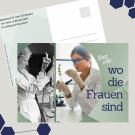 Postkarte "Sag mir wo die Frauen sind" - Metavorhaben innovative Frauen im Fokus